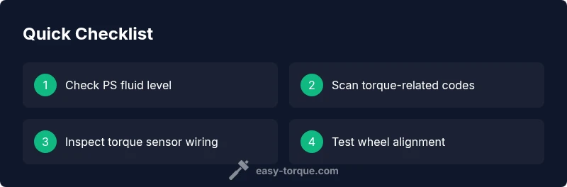 Checklist for steering torque service