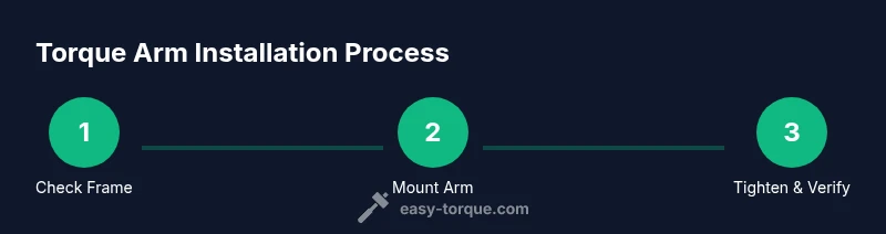 Infographic showing torque arm installation steps on an e-bike