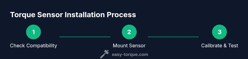 Process infographic showing torque sensor installation steps