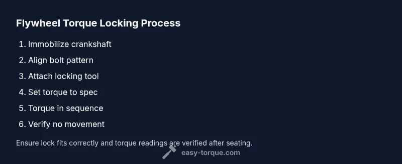 Infographic showing flywheel torque locking steps