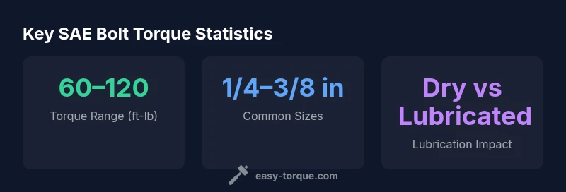 Infographic showing SAE bolt torque ranges and common sizes