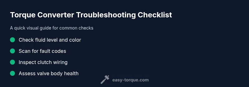 Checklist visual for torque converter troubleshooting