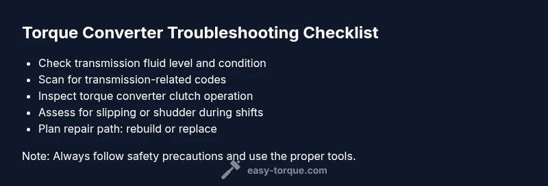Checklist for diagnosing torque converter issues