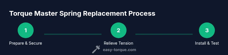 Infographic showing 3-step Torque Master spring replacement process