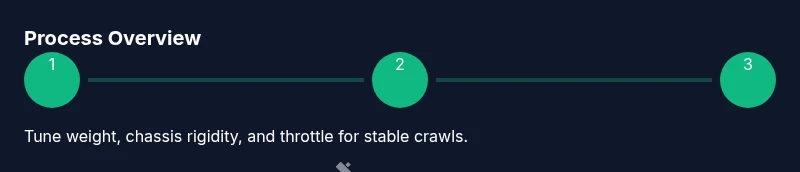 Diagram showing steps to reduce torque twist in an RC crawler